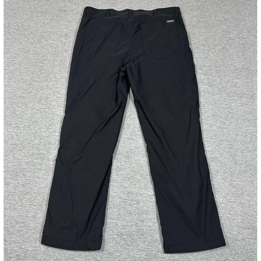 Eddie Bauer Pants Mens 36x30 Black Fleece Lined Tech Cargo Stretch Outdoor (B) - Picture 2 of 8